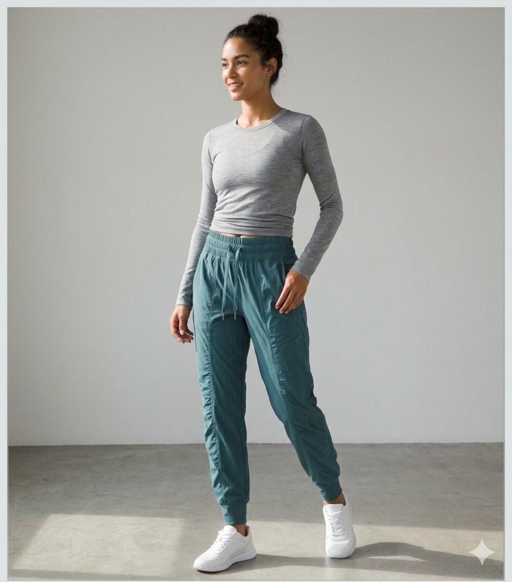 Lululemon Storm Teal Dance Studio Mid-Rise Joggers 29" Swift Fabric EUC Size 6